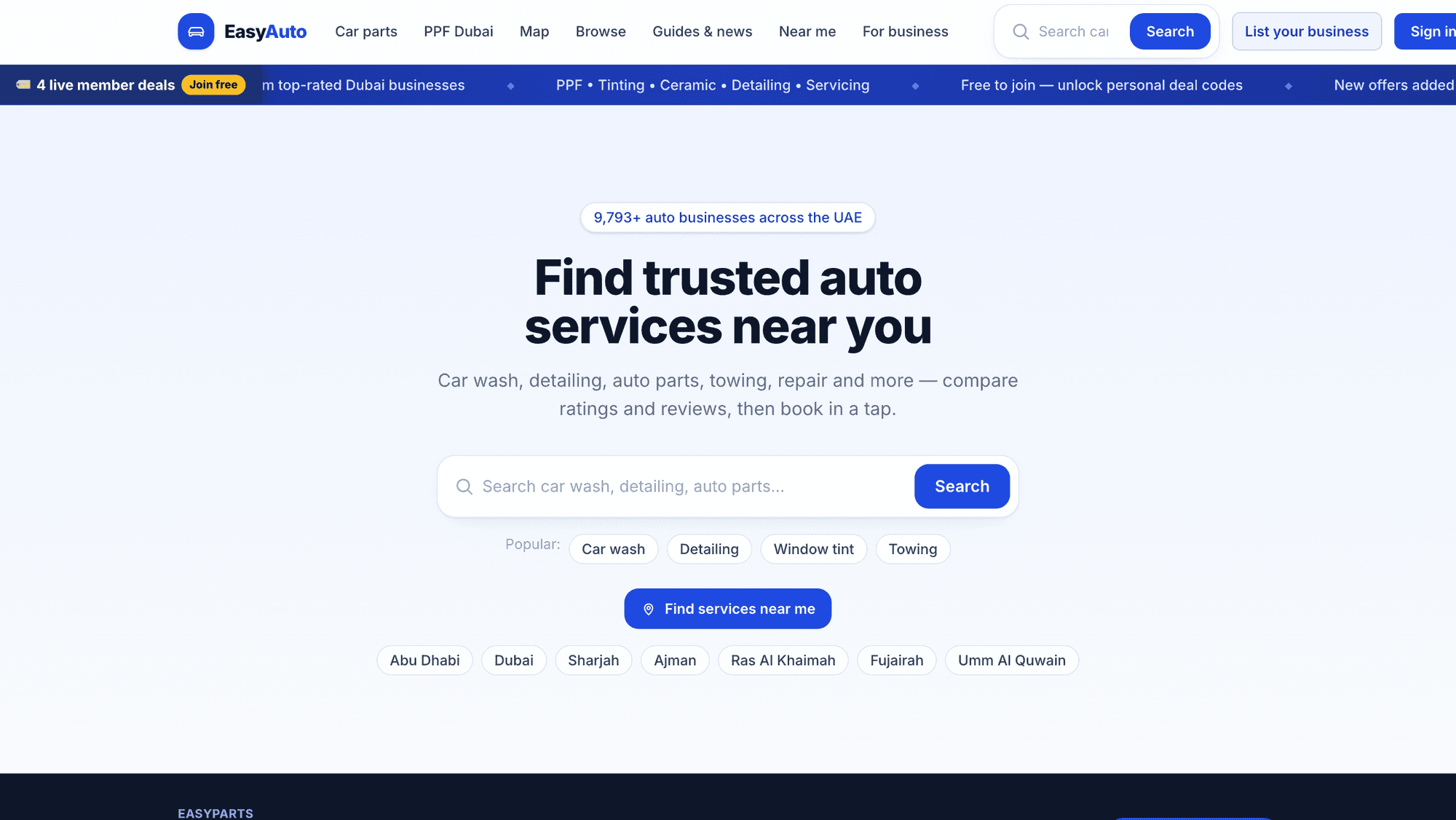 easyauto.ae dashboard, sample data
